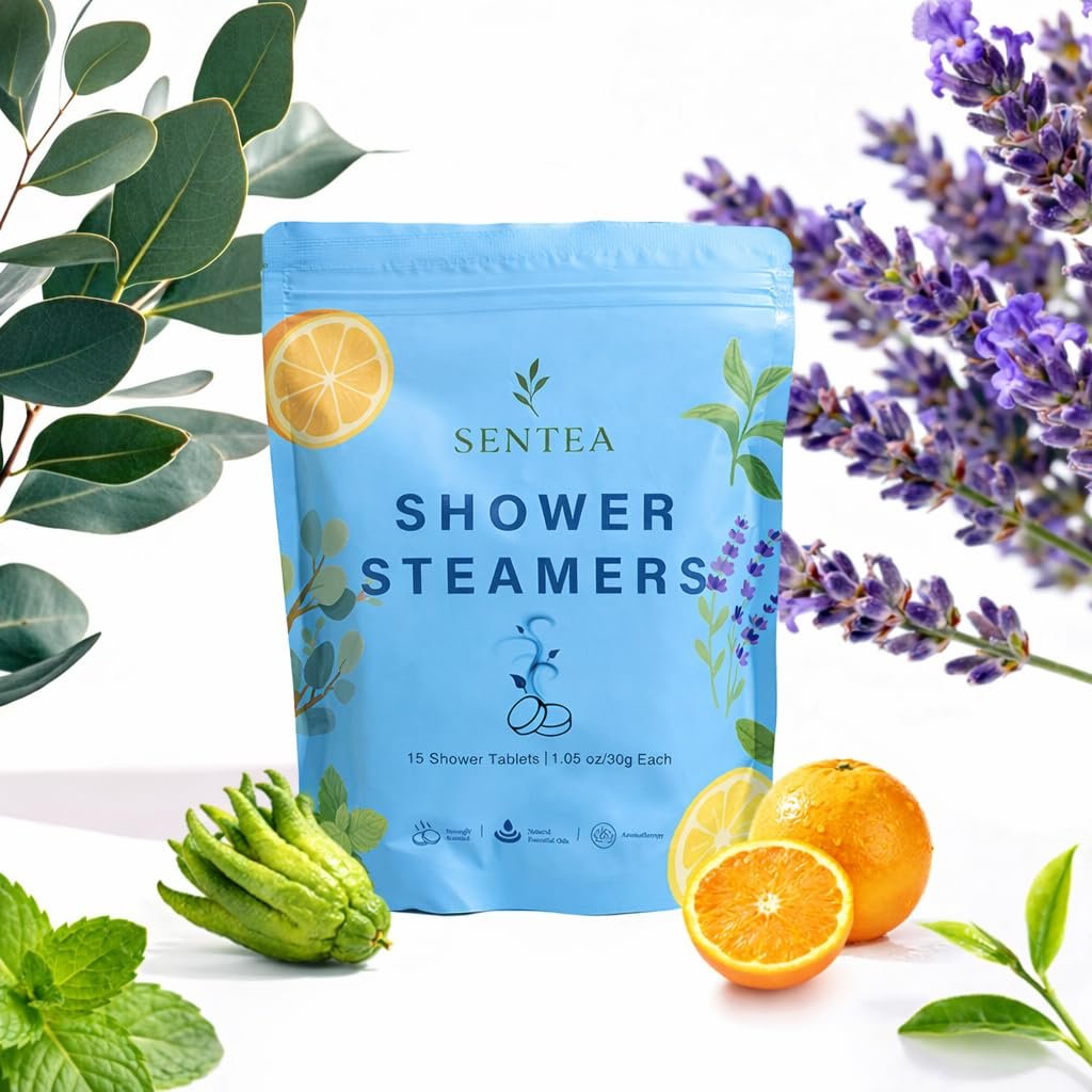 Sentea Shower Steamers Variety 15 Pack - Eucalyptus and Mint Sweet Orange Tea Tree Burgomont Lavender - lunas-mystic-emporium.com Sentea Shower Steamers Variety 15 Pack - Eucalyptus and Mint, Sweet Orange, Tea Tree, Burgomont, Lavender