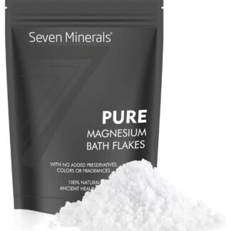 Seven Minerals Pure Magnesium Chloride Flakes 3 lb - Absorbs Better Than Epsom Salt - All Natural Unscented Foot Soak (15 uses) or Full Body Bath (8 uses) for Relaxation, Muscle...