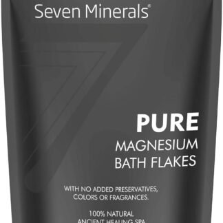 Seven Minerals Pure Magnesium Chloride Flakes 3 lb - Absorbs Better Than Epsom Salt - All Natural Unscented Foot Soak (15 uses) or Full Body Bath (8 uses) for Relaxation, Muscle...