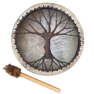 Shaman Drum 10 Inch Handmade Shamanic Drum Hand Drum With Drum Stick Tree of Life Sound Healing Tool For Spiritual Music, Reflection Meditation(Tree of Life)