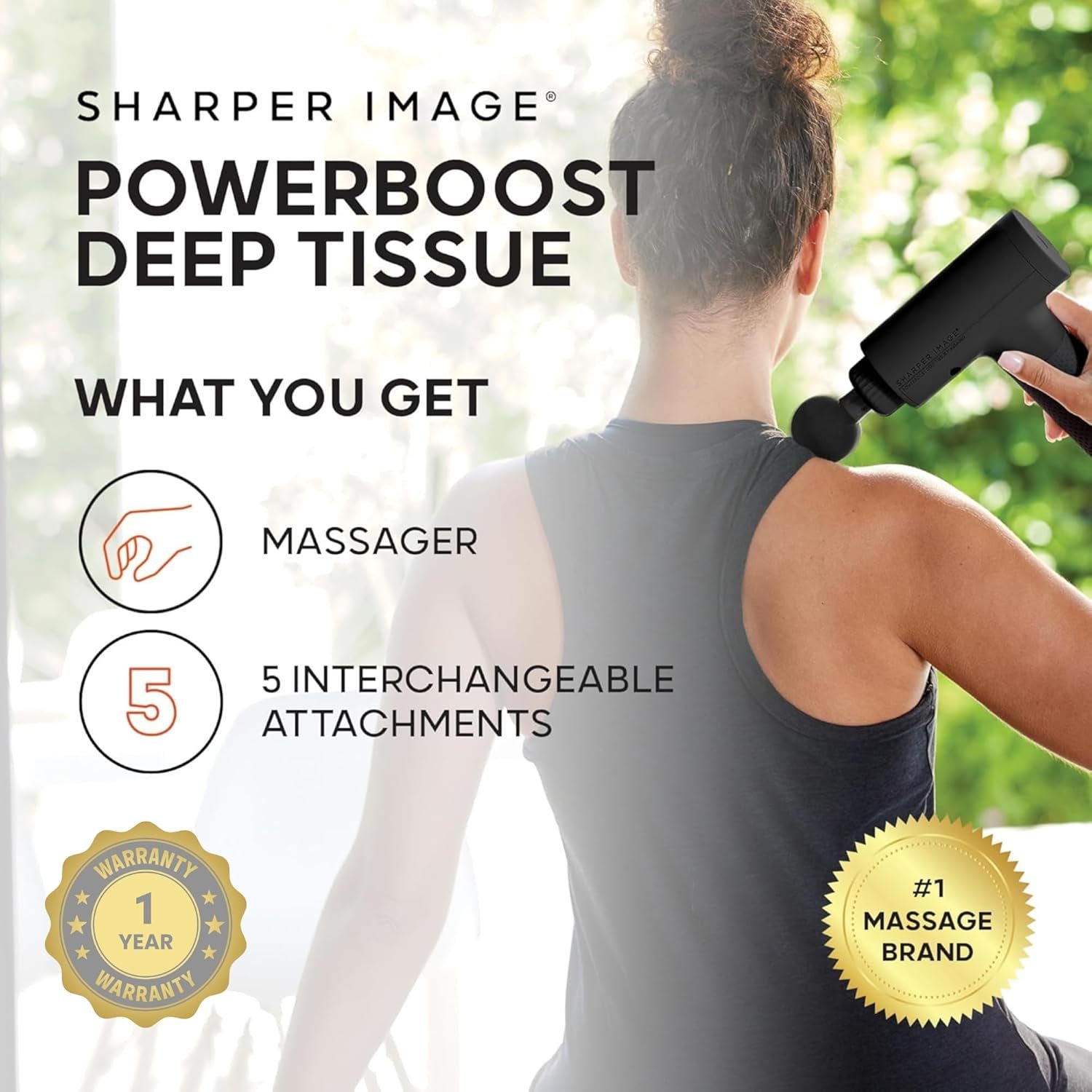 Sharper Image Deep Tissue Percussion Massage Gun Powerboost Rechargeable Handheld Massager 6 Adjustable Speeds 5 Attachment Heads Carrying Case Full Body Muscle Pain - lunas-mystic-emporium.com Sharper Image Deep Tissue Percussion Massage Gun, Powerboost Rechargeable Handheld Massager, 6 Adjustable Speeds, 5 Attachment Heads & Carrying Case, Full Body Muscle Pain...