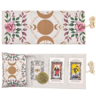 SHE SAID OKURRR 2Pcs Tarot Card Holder Linen Tarot Bags and Pouches Tarot Accessories Tarot Card Case with Rose Pattern