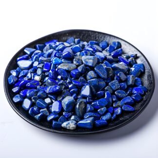 SigMntun Polished Lapis Lazuli Crystal Chips 200 Pcs - 0.3" 10 oz Tumbled Stone Chips Crushed Sea Glass Stones Healing Reiki Crystal Making Home Decoration