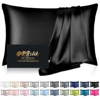 Silk Pillow Cases 2 Pack, Mulberry Silk Pillowcases Standard Set of 2, Smooth, Anti Acne, Beauty Sleep, Both Sides Natural Silk Satin Pillow Cases for Women 2 Pack with Zipper...