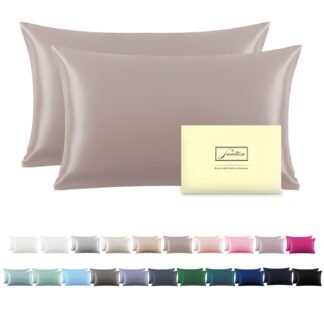 Silk Pillowcase for Hair and Skin,Soft,Breathable and Sliky 100% Standard Size Pillow Cases Set of 2,Both Sides Natural Mulberry Silk Pillowcases with Hidden Zipper(Standard...