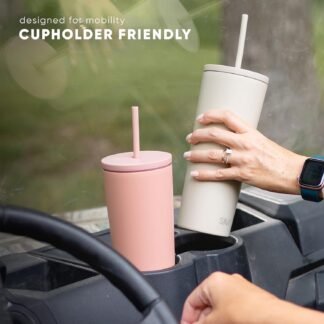 Simple Modern Insulated Tumbler with Lid and Straw | Iced Coffee Cup Reusable Stainless Steel Water Bottle Travel Mug | Gifts for Women Men Her Him | Classic Collection | 24oz |...