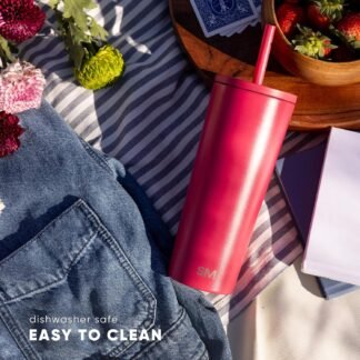 Simple Modern Insulated Tumbler with Lid and Straw | Iced Coffee Cup Reusable Stainless Steel Water Bottle Travel Mug | Gifts for Women Men Her Him | Classic Collection | 24oz |...