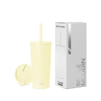 Simple Modern Insulated Tumbler with Lid and Straw | Iced Coffee Cup Reusable Stainless Steel Water Bottle Travel Mug | Gifts for Women Men Her Him | Classic Collection | 24oz |...