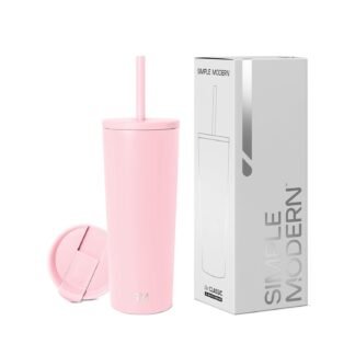 Simple Modern Insulated Tumbler with Lid and Straw | Iced Coffee Cup Reusable Stainless Steel Water Bottle Travel Mug | Gifts for Women Men Her Him | Classic Collection | 24oz |...