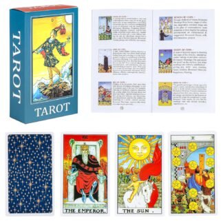 SirShop Tarot Cards with Guide Book,Classic Original 78 Blue Tarot Deck Set, Fortune Telling Game for Beginners