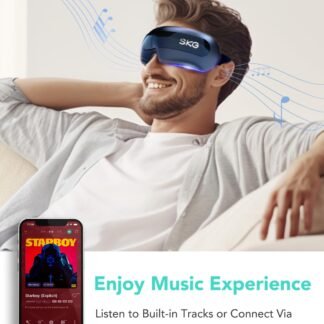 SKG Eye Massager with Heat, Bluetooth Heated Eye Massager for Relief with Vision Window Music, Soothing Eye Care to Relax Eyes, Best Gifts for Women Men