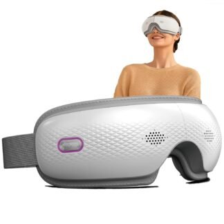 SKG Eye Massager with Heat & Music, Foldable Eye Mask for Migraine & Strain, 5 Massage Modes, Perfect Relaxation Birthday Gifts for Dad, Mom, Men, Women