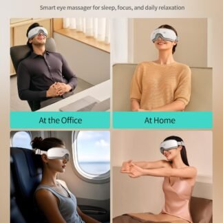 SKG Eye Massager with Heat & Music, Foldable Eye Mask for Migraine & Strain, 5 Massage Modes, Perfect Relaxation Birthday Gifts for Dad, Mom, Men, Women