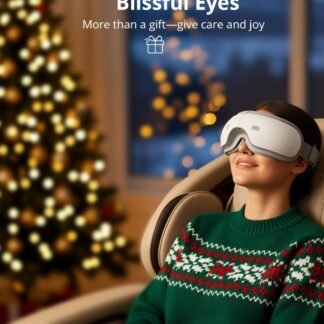 SKG Eye Massager with Heat & Music, Foldable Eye Mask for Migraine & Strain, 5 Massage Modes, Perfect Relaxation Birthday Gifts for Dad, Mom, Men, Women