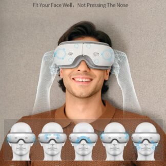 SKG Eye Massager with Heat & Music, Foldable Eye Mask for Migraine & Strain, 5 Massage Modes, Perfect Relaxation Birthday Gifts for Dad, Mom, Men, Women