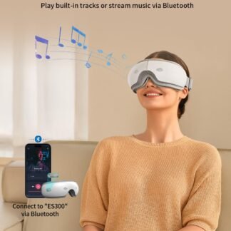 SKG Eye Massager with Heat & Music, Foldable Eye Mask for Migraine & Strain, 5 Massage Modes, Perfect Relaxation Birthday Gifts for Dad, Mom, Men, Women