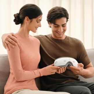 SKG Eye Massager with Heat & Music, Foldable Eye Mask for Migraine & Strain, 5 Massage Modes, Perfect Relaxation Birthday Gifts for Dad, Mom, Men, Women