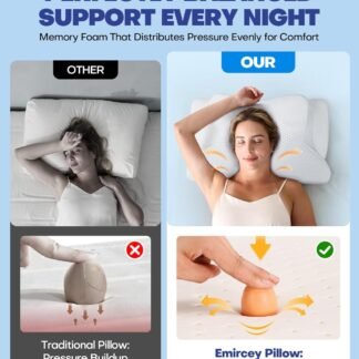 Sleep Doctor Approved Cervical Neck Pillow for Sleeping, Ergonomic Contour Side Sleeper Pillows for Adults, Cooling Orthopedic Pillow for Pain Relief Support, Memory Foam...