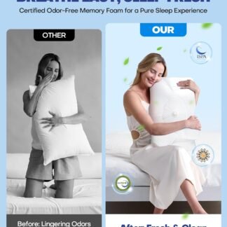 Sleep Doctor Approved Cervical Neck Pillow for Sleeping, Ergonomic Contour Side Sleeper Pillows for Adults, Cooling Orthopedic Pillow for Pain Relief Support, Memory Foam...