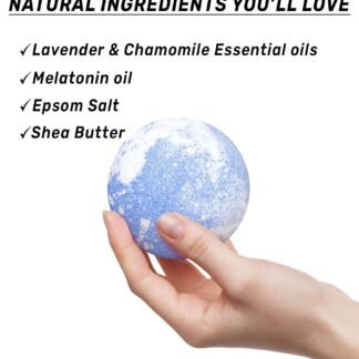 Sleep Well Bubble Bath Bombs Melatonin Infused Lavender Chamomile Essential Oils Luxurious Bath for Dry Skin Perfect Self Care Gifts for Women and Men