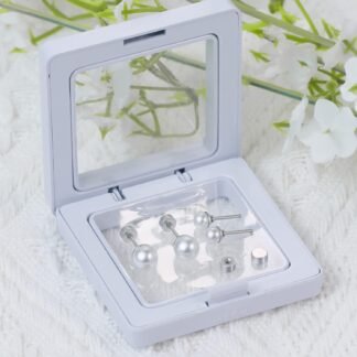 SmileBelle 2 Pairs Pearl Stud Earrings, Flat Back Stud Earrings Valentine Gifts for Women Screw Back Hypoallergenic Cartilag Sleep Earrings Helix Piercing Pearl Jewelry Gift...