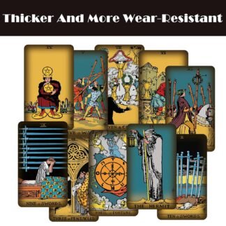 Smoostart 78 Tarot Cards with Guidebook, Classic Tarot Cards Deck for Beginners and Professional Player Future Telling Game (Gold Rimless)