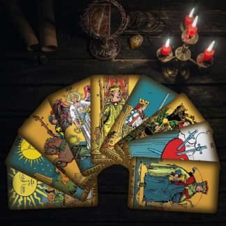 Smoostart 78 Tarot Cards with Guidebook, Classic Tarot Cards Deck for Beginners and Professional Player Future Telling Game (Gold Rimless)