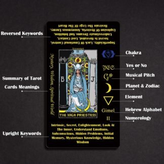 Smoostart Black Tarot Cards for Beginners with Meanings on Them, Surface Laser Cards Holographic Tarot with Guide Book, Tarot Cards Deck with Keywords