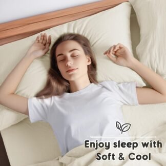 SONORO KATE 100% French Pure Linen Sheets, Breathable and Durable Linen King Size Sheets, Anti-Tear Linen Bed Sheets, Machine Washable, 16 Inch Deep Pocket - 4 Piece (Cream, King)