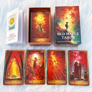 soulme Tarot Deck 78 Cards with Guidebook, Red Maple Tarot Illustrated Tarot Cards with Classic Tarot Symbolism, Tarot Deck for Beginners and Advanced Readers, Intuition,...
