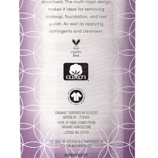 SoulSation Organic Cotton Rounds, 400 Count - Makeup Remover Pads for Face, Lint-Free