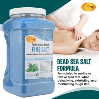 SPA REDI - Detox Foot Soak Pedicure and Bath Fine Salt, Mint and Eucalyptus, 128 Oz - Made with Dead Sea Salts, Argan Oil, Coconut Oil, and Essential Oil - Hydrates, Softens and...