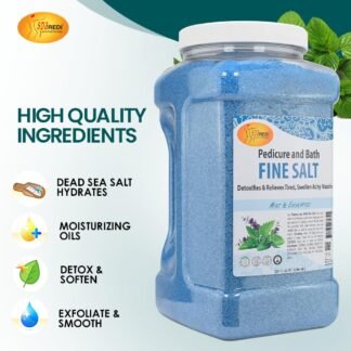 SPA REDI - Detox Foot Soak Pedicure and Bath Fine Salt, Mint and Eucalyptus, 128 Oz - Made with Dead Sea Salts, Argan Oil, Coconut Oil, and Essential Oil - Hydrates, Softens and...
