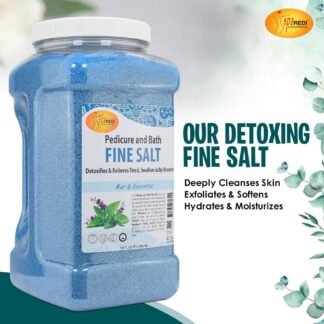 SPA REDI - Detox Foot Soak Pedicure and Bath Fine Salt, Mint and Eucalyptus, 128 Oz - Made with Dead Sea Salts, Argan Oil, Coconut Oil, and Essential Oil - Hydrates, Softens and...