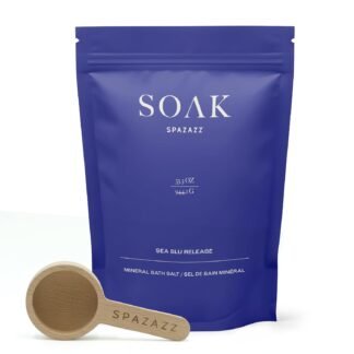 Spazazz Dead Sea Salt Bath Soak – Sea Blu Release Aromatherapy Bath Salts – 33.3 oz Natural Dead Sea Salts with Bath Salt Scoop – Great Aromatherapy Hot Tub Salt Crystals for...