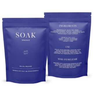 Spazazz Dead Sea Salt Bath Soak – Sea Blu Release Aromatherapy Bath Salts – 33.3 oz Natural Dead Sea Salts with Bath Salt Scoop – Great Aromatherapy Hot Tub Salt Crystals for...
