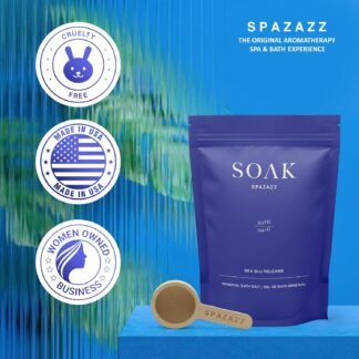 Spazazz Dead Sea Salt Bath Soak – Sea Blu Release Aromatherapy Bath Salts – 33.3 oz Natural Dead Sea Salts with Bath Salt Scoop – Great Aromatherapy Hot Tub Salt Crystals for...