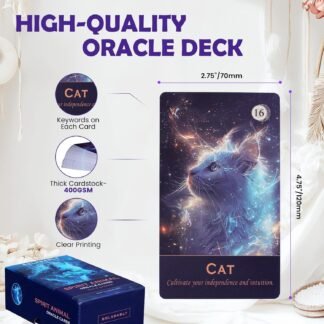 Spirit Animal Oracle Cards with Guide Book for Beginners Animal Tarot Deck with Meanings on Them for Women Standard Size Detailed Guidebook Included
