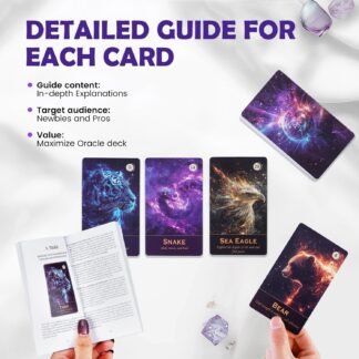 Spirit Animal Oracle Cards with Guide Book for Beginners Animal Tarot Deck with Meanings on Them for Women Standard Size Detailed Guidebook Included