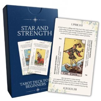 Star and Strength Beginner Tarot Cards with Meanings On Them, Keywords & Yes/No – Learning Tarot Deck Gift with No Guidebook Needed