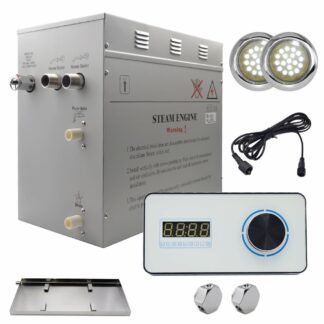 STEAM PLANET Superior Encore 12 kW Steam Shower Generator Kit with Horizontal White Keypad, Drip Pan & White Lights | Self-Draining Steam Bath Generator | One-click Connection...