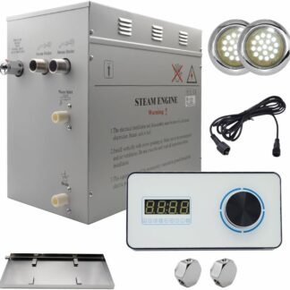 STEAM PLANET Superior Encore 12 kW Steam Shower Generator Kit with Horizontal White Keypad, Drip Pan & White Lights | Self-Draining Steam Bath Generator | One-click Connection...