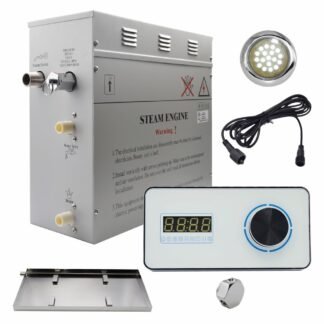 STEAM PLANET Superior Encore 12 kW Steam Shower Generator Kit with Horizontal White Keypad, Drip Pan & White Lights | Self-Draining Steam Bath Generator | One-click Connection...