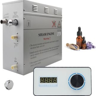 STEAM PLANET Superior Encore 9kW Steam Shower Generator Kit with Horizontal White Keypad & Set of 6 Aromatherapy Oils |Self-Draining Steam Bath Generator|One-click Connection Cord|