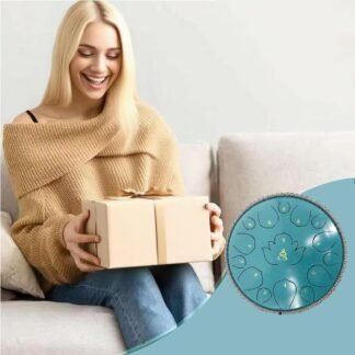 Steel Tongue Drum 13 Inches 15 Notes D Major Steel Drums Rain Chimes for Outside Percussion Instrument with Drum Mallets and Carry Bag