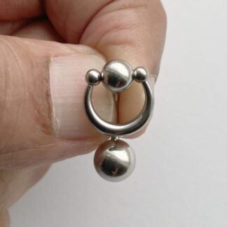 Sterilized Surgical Steel VCH CLICKER 14g Barbell w Heavy Ball.