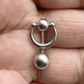 Sterilized Surgical Steel VCH CLICKER 14g Barbell w Heavy Ball.