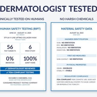 Stylia V Line Lifting Collagen Mask - Lift, Firm & Contour Jawline - Tightening Double Chin Strap with Hyaluronic Acid & Aloe - Neck Tightening and Lifting Mask - Jawline Shaper...