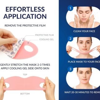 Stylia V Line Lifting Collagen Mask - Lift, Firm & Contour Jawline - Tightening Double Chin Strap with Hyaluronic Acid & Aloe - Neck Tightening and Lifting Mask - Jawline Shaper...