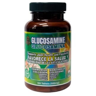 Suplemento para el Apoyo Articular con Glucosamina, Manzanilla, Colágeno, Cúrcuma y AJO | Glucosamine Chamomile Collagen Turmeric Garlic Joint Support Supplement
